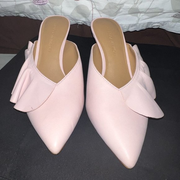 Rebecca Minkoff Giov Pink Heeled Mules - Picture 1 of 7